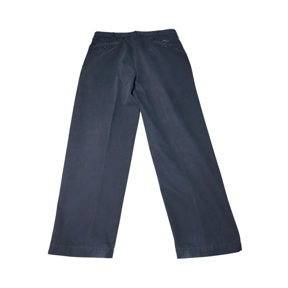 Vintage Polo Ralph Lauren Mens Classic Fit Pleated Chinos Dark Gray 35x30 Cotton